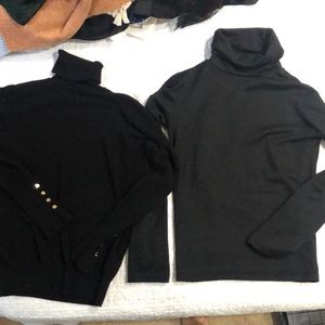 TWO Zara black turtle neck sweaters